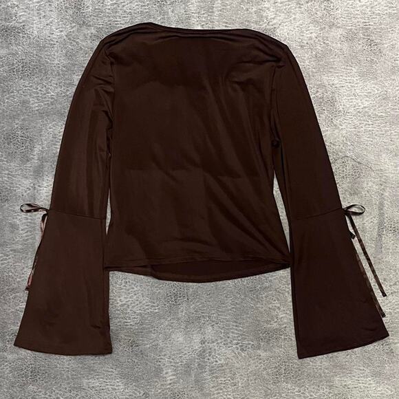 Adorable flared brown womens top - Picture 8 of 8